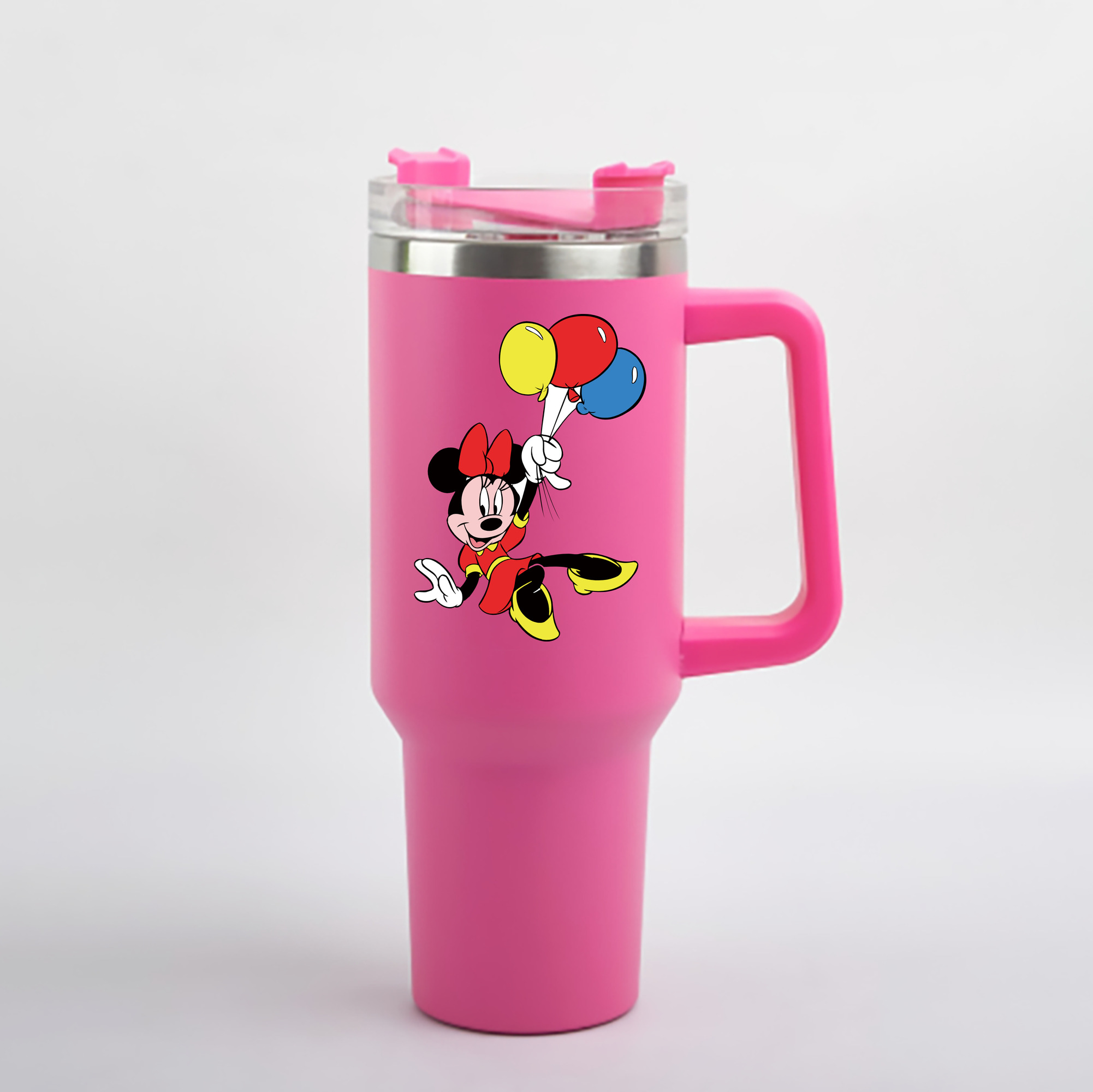 （画像用） ミッキーマウス Mickey Mouse 1200mL車用タンブラー - クリスタルステッカー（プラスチックストロー付き）